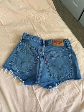 Levi's Classic Blue High-Rise Cutoff Denim Shorts